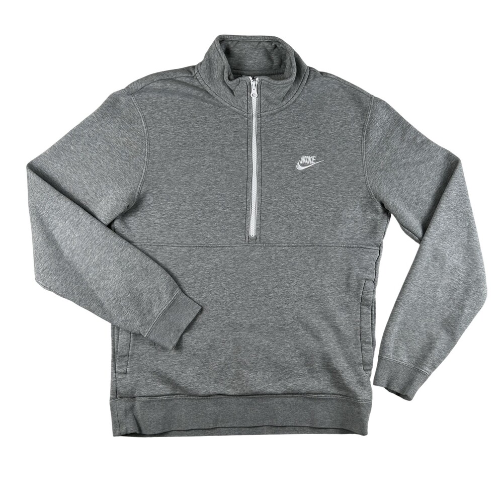 Nike Sweatshirt Mens Small Fleece 1/4 Zip Mock Neck Pullover Sportswear Club